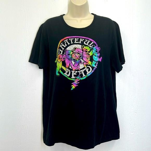 Grateful Dead - Grateful Dead Tye Dye Dancing Bears Black T Shirt Size Large - Picture 1 of 9